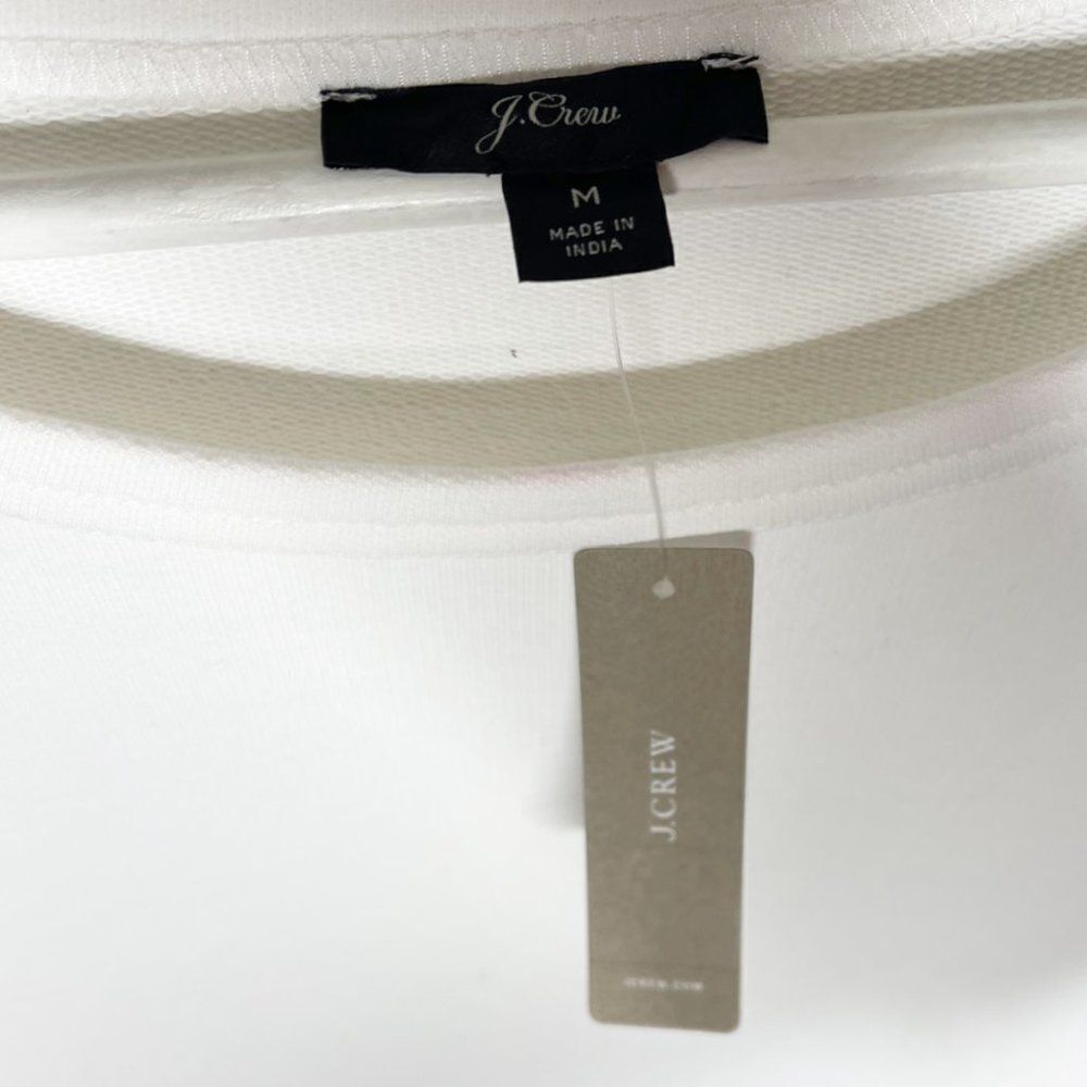 J. CREW White Eyelet Hem Sweatshirt  - Picture 4 of 8